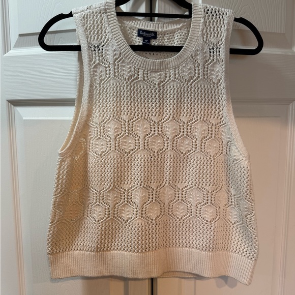 Splendid Honore Boho Chic Cotton Crochet Sweater Tank in Natural Sz XL - Picture 7 of 7